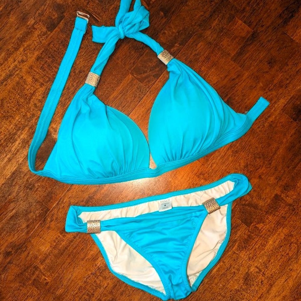 Venus Bikini, Teal, Ladies D top, 8 bottom